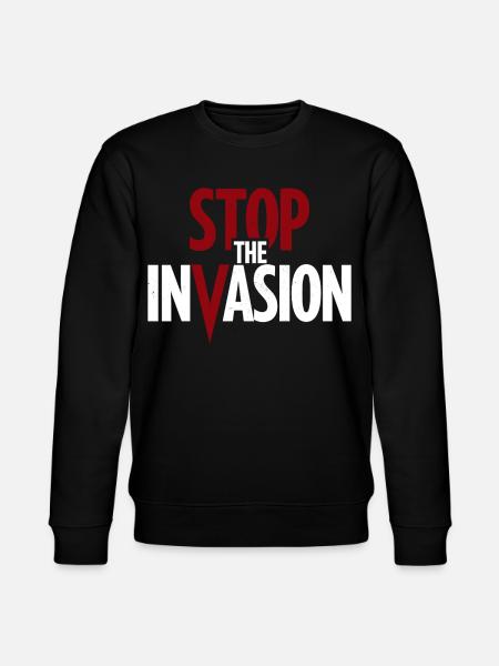 Stop The Invasion Gegen Aggression - Stanley/Stella Unisex Bio-Sweatshirt CHANGER  - Schwarz