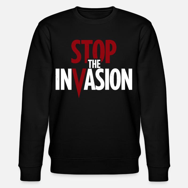 Stop The Invasion Against Aggression - Stanley/Stella CHANGER Unisex Organic Sweatshirt - black