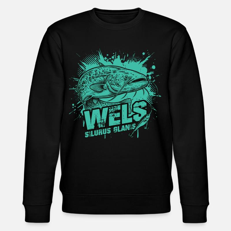 Wels / Waller – Der Gigant der Tiefe - Stanley/Stella Unisex Bio-Sweatshirt CHANGER  - Schwarz