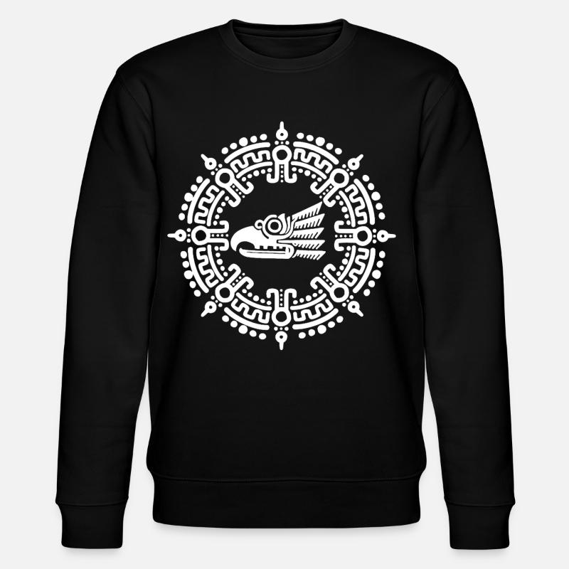 Weißes aztekisches Symbol - Stanley/Stella Unisex Bio-Sweatshirt CHANGER  - Schwarz