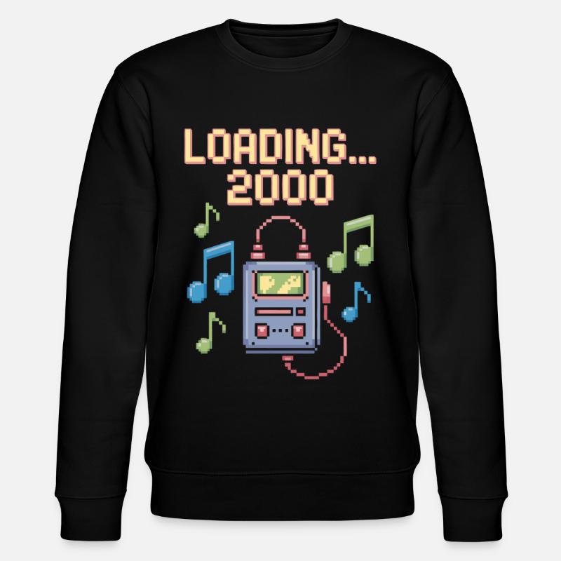 Retro Pixel Design – Loading 2000 - Stanley/Stella CHANGER Unisex Organic Sweatshirt - black