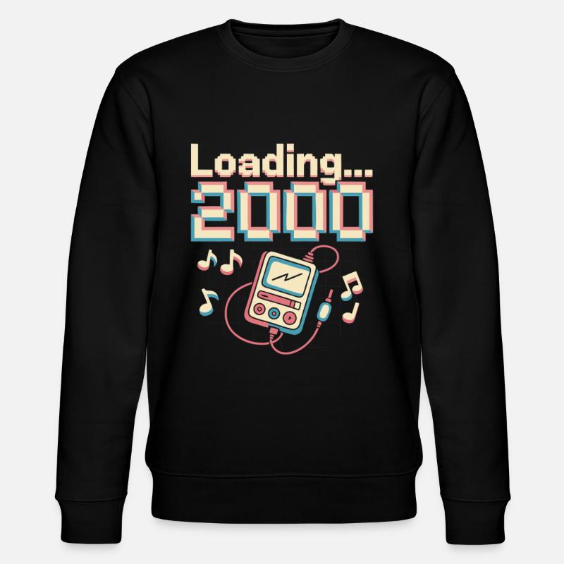 Y2K Pixel Design – Loading 2000 - Stanley/Stella CHANGER Unisex Organic Sweatshirt - black