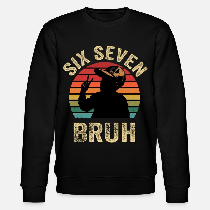 SechsSieben Bruh Retro Silhouette - Stanley/Stella Unisex Bio-Sweatshirt CHANGER  - Schwarz