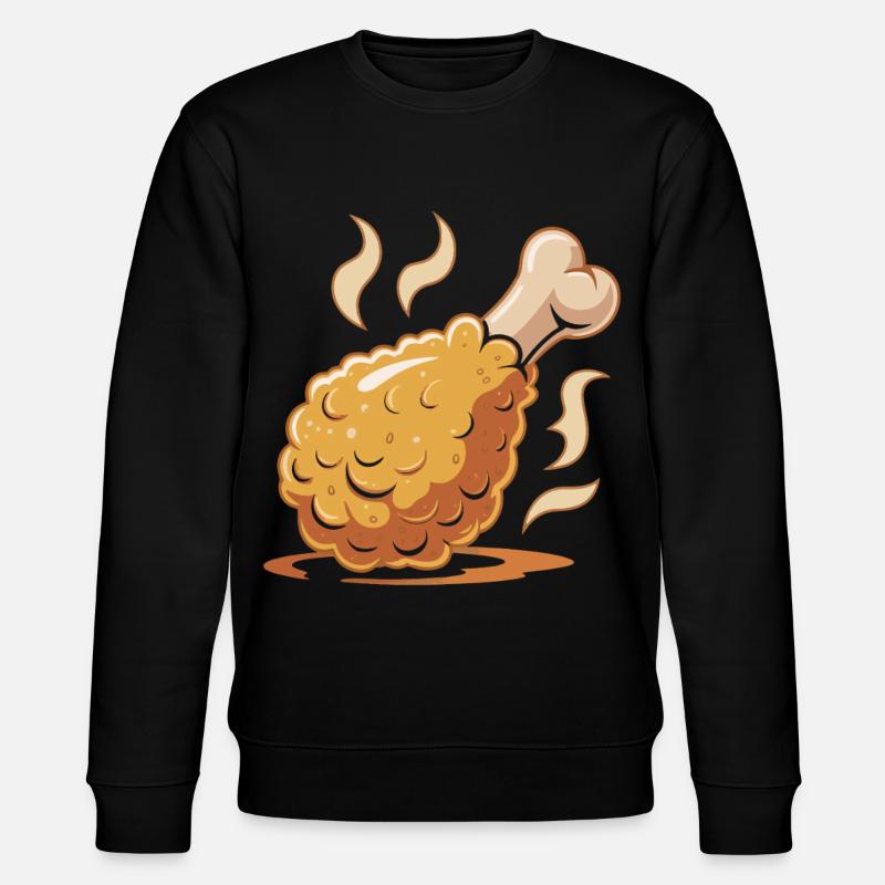 Knuspriges Hähnchenbein Cartoon - Stanley/Stella Unisex Bio-Sweatshirt CHANGER  - Schwarz
