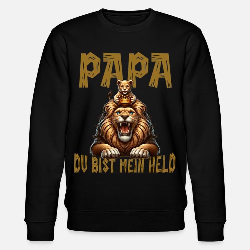 Papa Du Bist Mein Held  - Stanley/Stella Unisex Bio-Sweatshirt CHANGER  - Schwarz