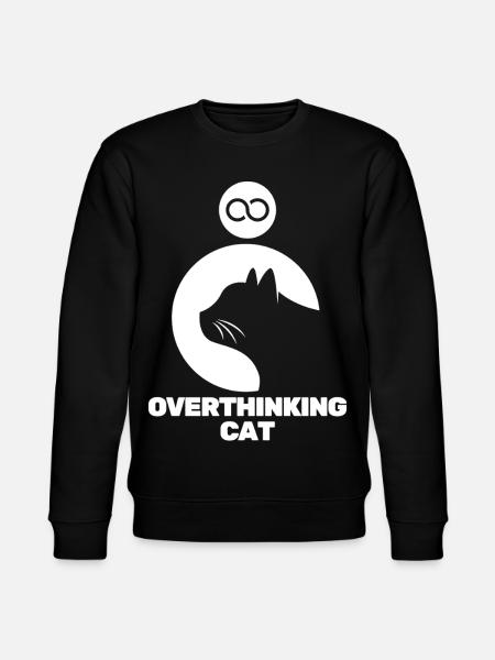 Overthinkin' Cat - Stanley/Stella CHANGER Unisex Organic Sweatshirt - black