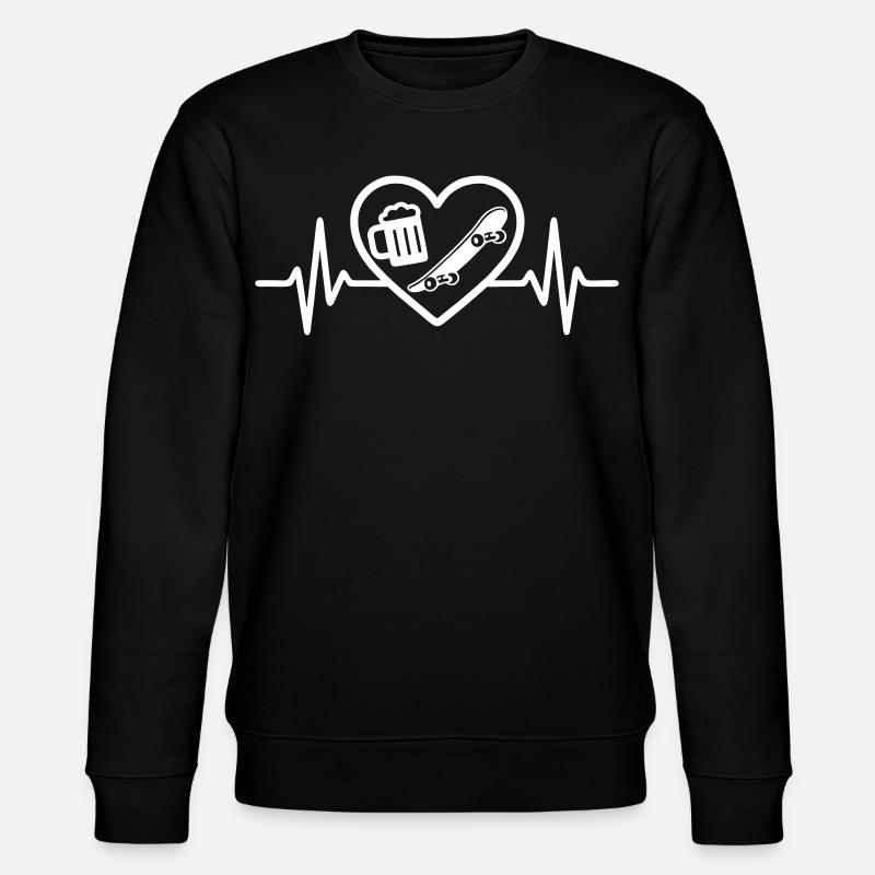 Heart Skateboard Bier - Stanley/Stella Unisex Bio-Sweatshirt CHANGER  - Schwarz