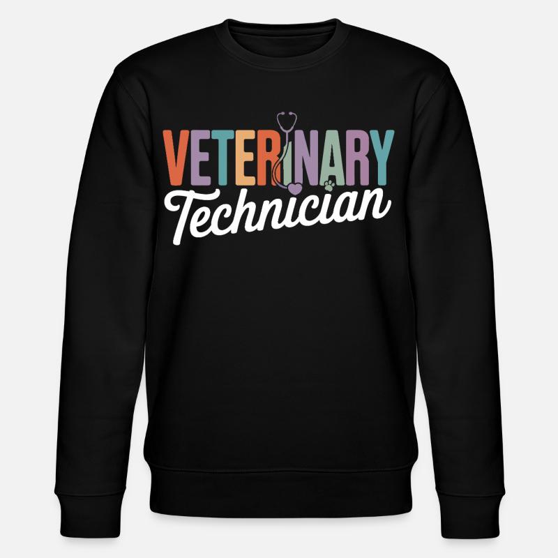 Veterinary Technician Rainbow Logo - Stanley/Stella CHANGER Unisex Organic Sweatshirt - black