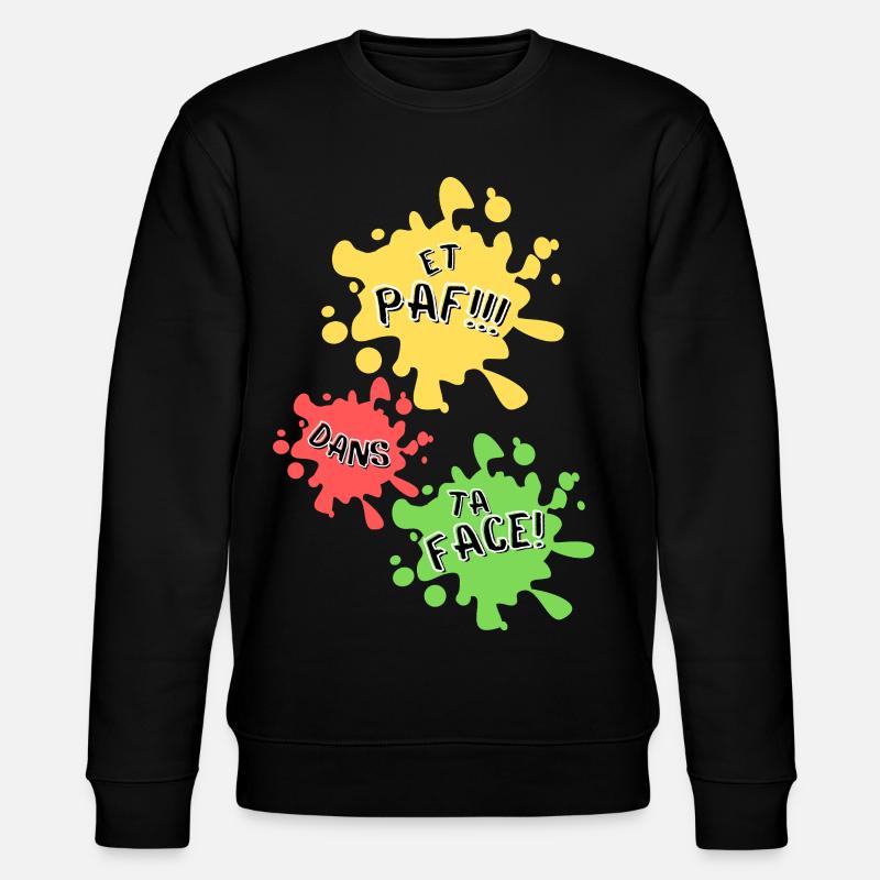 Boom, direkt ins Gesicht! - Stanley/Stella Unisex Bio-Sweatshirt CHANGER  - Schwarz