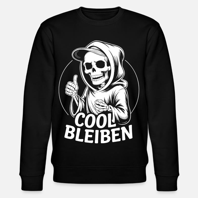 Skeleton Thumbs Up – Stay Cool - Stanley/Stella CHANGER Unisex Organic Sweatshirt - black