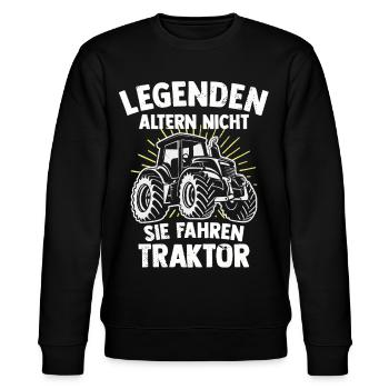 Legenden fahren den Traktor eines Bauern - Stanley/Stella Unisex Bio-Sweatshirt CHANGER  - Schwarz - Vorne - Nik (191cm) & Marisol (170cm)