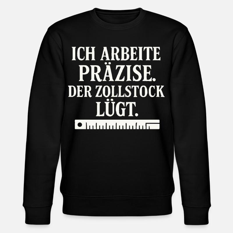 Handwerker Spruch Zollstock - Stanley/Stella Unisex Bio-Sweatshirt CHANGER  - Schwarz