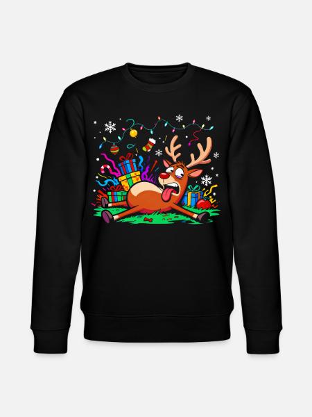 Christmas grouch reindeer funny annoyed exhausted - Stanley/Stella CHANGER Unisex Organic Sweatshirt - black