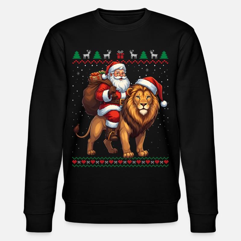 Fun Ugly Santa Weihnachtspullover - Stanley/Stella Unisex Bio-Sweatshirt CHANGER  - Schwarz