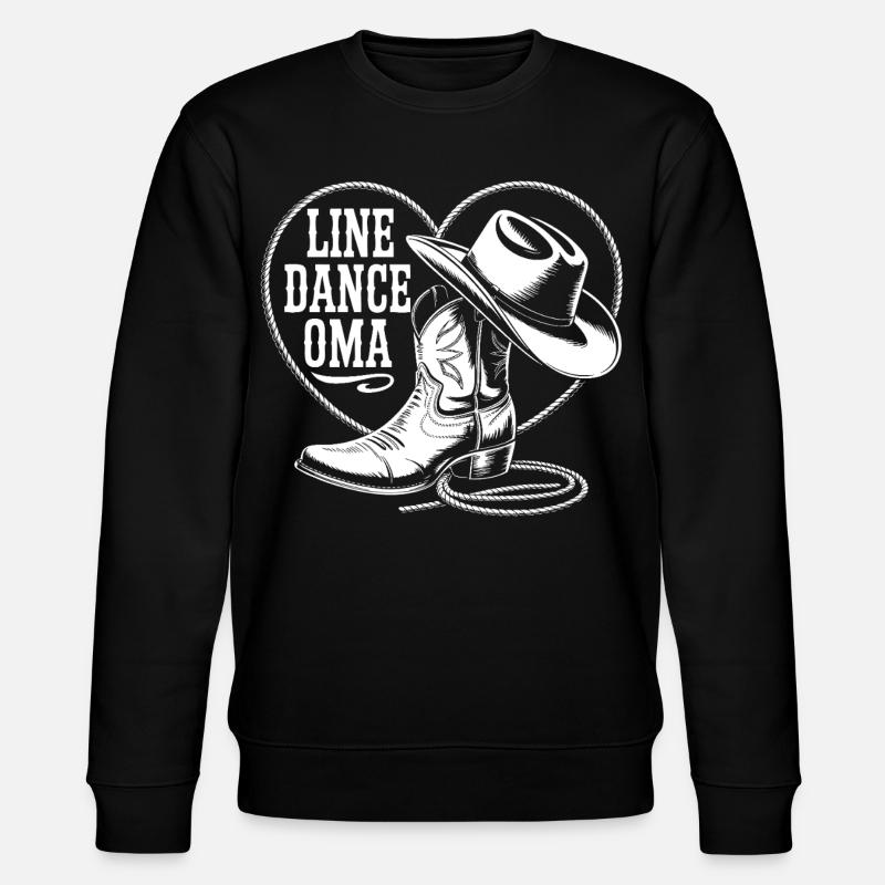 Line Dance Oma Herz - Stanley/Stella Unisex Bio-Sweatshirt CHANGER - Schwarz
