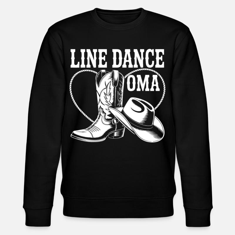 Line Dance Oma Boots - Stanley/Stella Unisex Bio-Sweatshirt CHANGER  - Schwarz