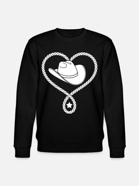 Heart of rope with cowboy hat - Stanley/Stella CHANGER Unisex Organic Sweatshirt - black