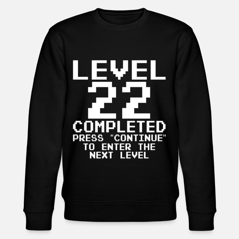 Level 22 Pixel Retro Abgeschlossen - Stanley/Stella Unisex Bio-Sweatshirt CHANGER - Schwarz