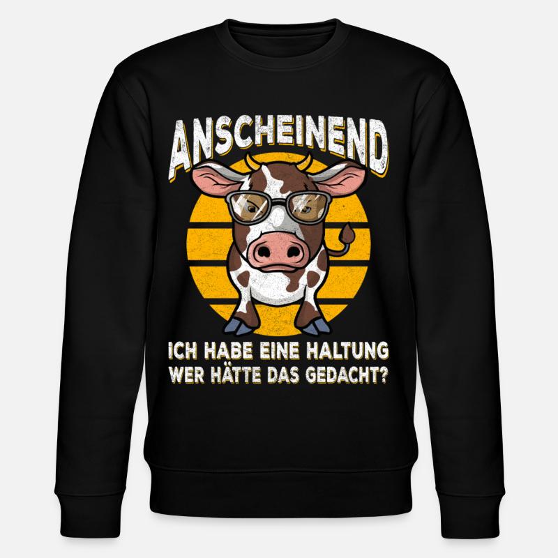 Kuh mit Stil Haltung Spruch - Stanley/Stella Unisex Bio-Sweatshirt CHANGER  - Schwarz