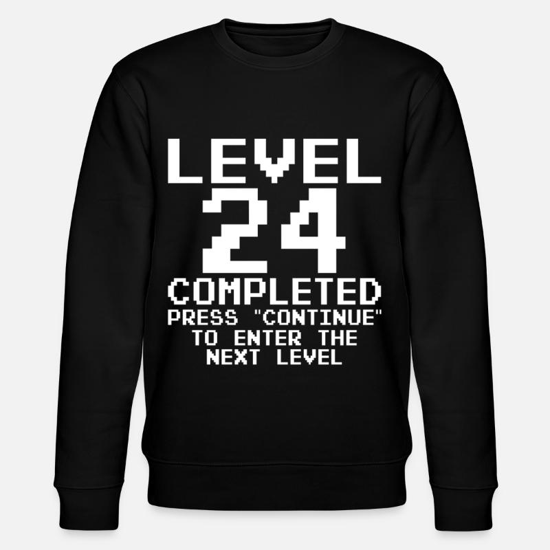 Level 24 Completed – Pixel Retro - Stanley/Stella CHANGER Unisex Organic Sweatshirt - black