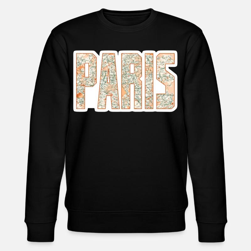 Paris Stadtplan - Stanley/Stella Unisex Bio-Sweatshirt CHANGER  - Schwarz