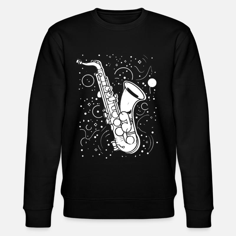 Saxophon Zeichnung - Stanley/Stella Unisex Bio-Sweatshirt CHANGER - Schwarz