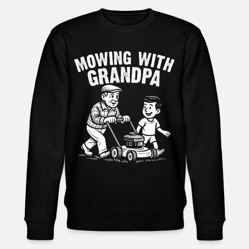 Mowing With Grandpa - Stanley/Stella Unisex Bio-Sweatshirt CHANGER  - Schwarz