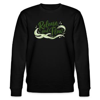 Release and Flow Loslassen und Energiefluss - Stanley/Stella Unisex Bio-Sweatshirt CHANGER  - Schwarz - Vorne - Nik (191cm) & Marisol (170cm)