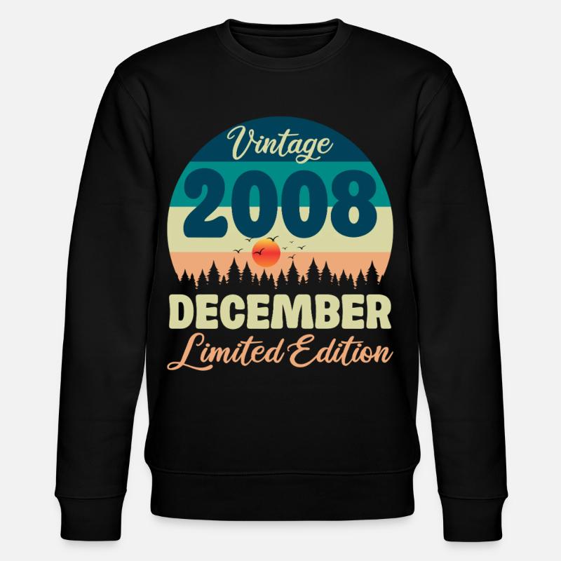 Anniversaire Décembre 2008 Cadeau D'anniversaire  - Sweat bio CHANGER Stanley/Stella Unisexe - noir