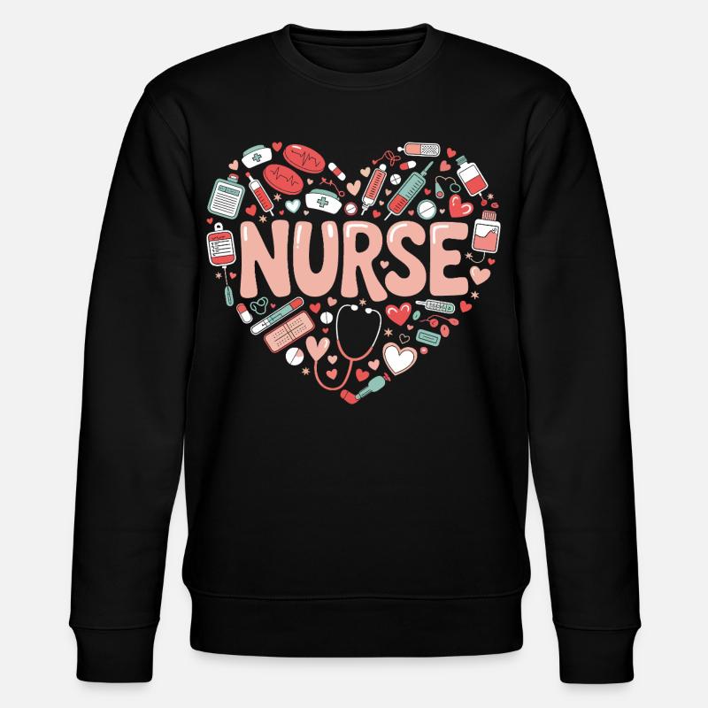 Conception du cœur infirmier - Sweat bio CHANGER Stanley/Stella Unisexe - noir