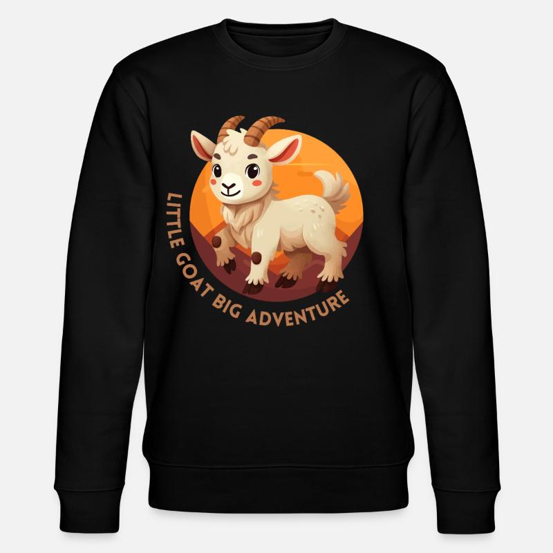Kleine Ziege, das große Abenteuer - Stanley/Stella Unisex Bio-Sweatshirt CHANGER  - Schwarz
