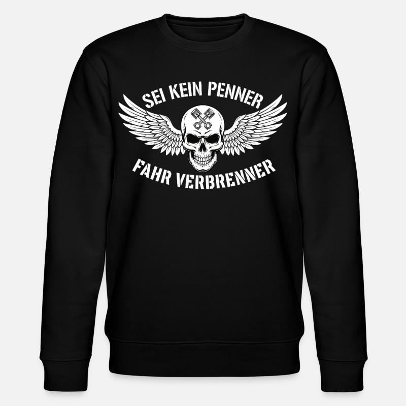 Ride Combustion Engine – Biker Skull Statement - Stanley/Stella CHANGER Unisex Organic Sweatshirt - black
