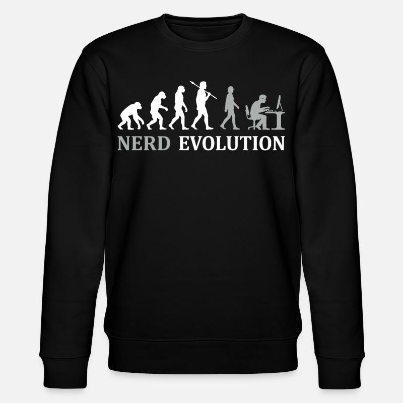 Nerd Evolution – Vom Affen zum PC-Profi - Stanley/Stella Unisex Bio-Sweatshirt CHANGER  - Schwarz