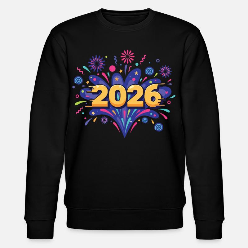 2026 Feuerwerksfeier Silvesterabend - Stanley/Stella Unisex Bio-Sweatshirt CHANGER  - Schwarz
