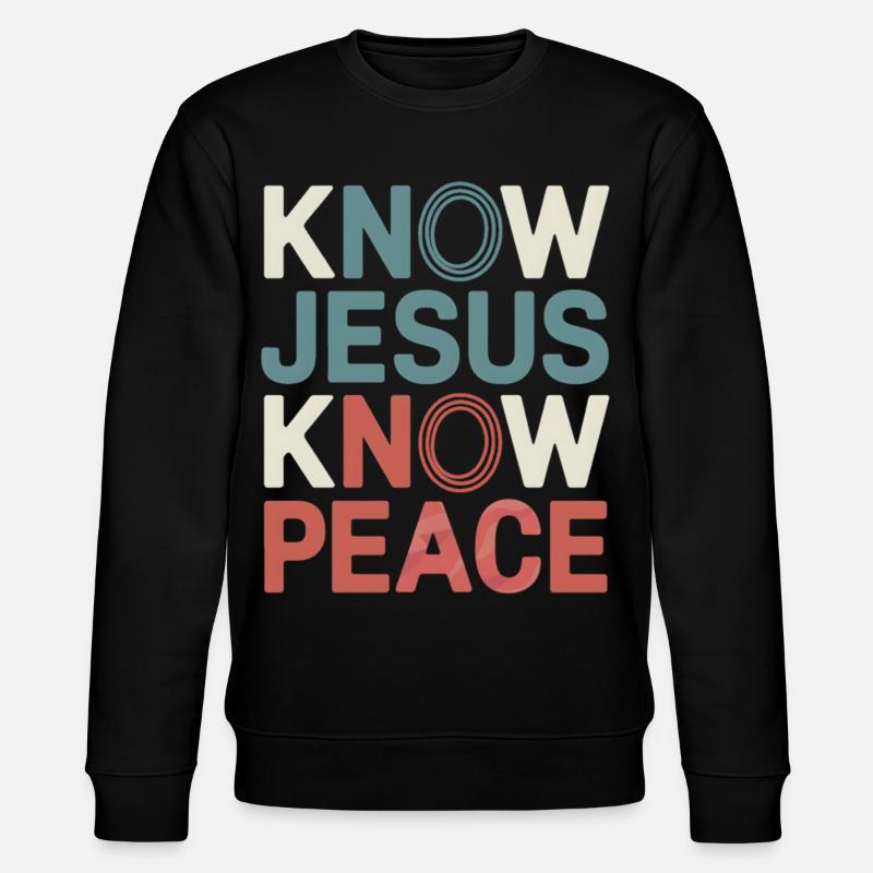 Know Jesus Know Peace - Stanley/Stella Unisex Bio-Sweatshirt CHANGER  - Schwarz
