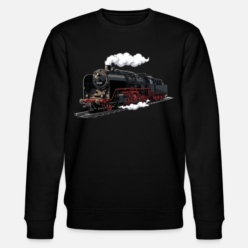 Dampflok Retro-Illustration - Stanley/Stella Unisex Bio-Sweatshirt CHANGER  - Schwarz