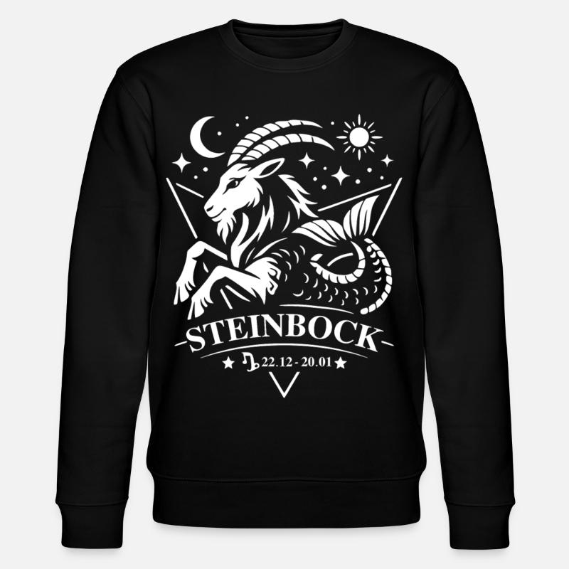 Steinbock Sternenzeichen - Stanley/Stella Unisex Bio-Sweatshirt CHANGER  - Schwarz