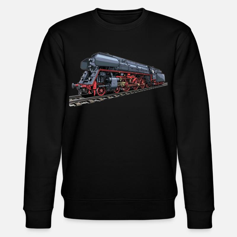 Dampflok im Retro-Look 01 519 - Stanley/Stella Unisex Bio-Sweatshirt CHANGER  - Schwarz