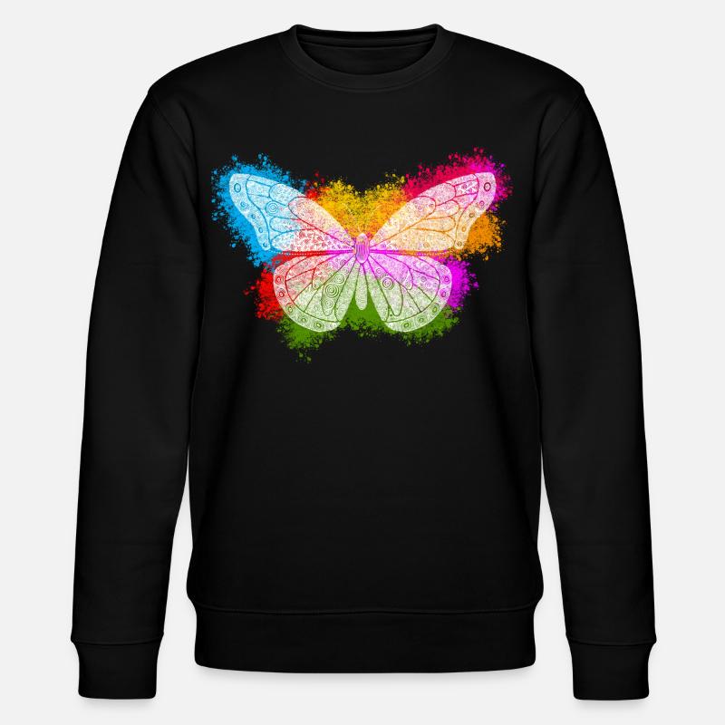 Papillon Zentangle - Sweat bio CHANGER Stanley/Stella Unisexe - noir