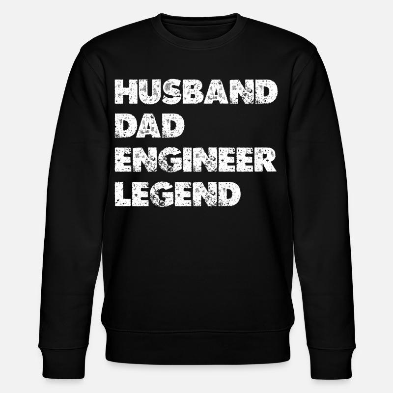 Husband Dad Engineer Legend - Stanley/Stella CHANGER Unisex Organic Sweatshirt - black