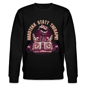 Hardtekk Tekke Ostdeutschland - Stanley/Stella Unisex Bio-Sweatshirt CHANGER  - Schwarz - Vorne - Nik (191cm) & Marisol (170cm)