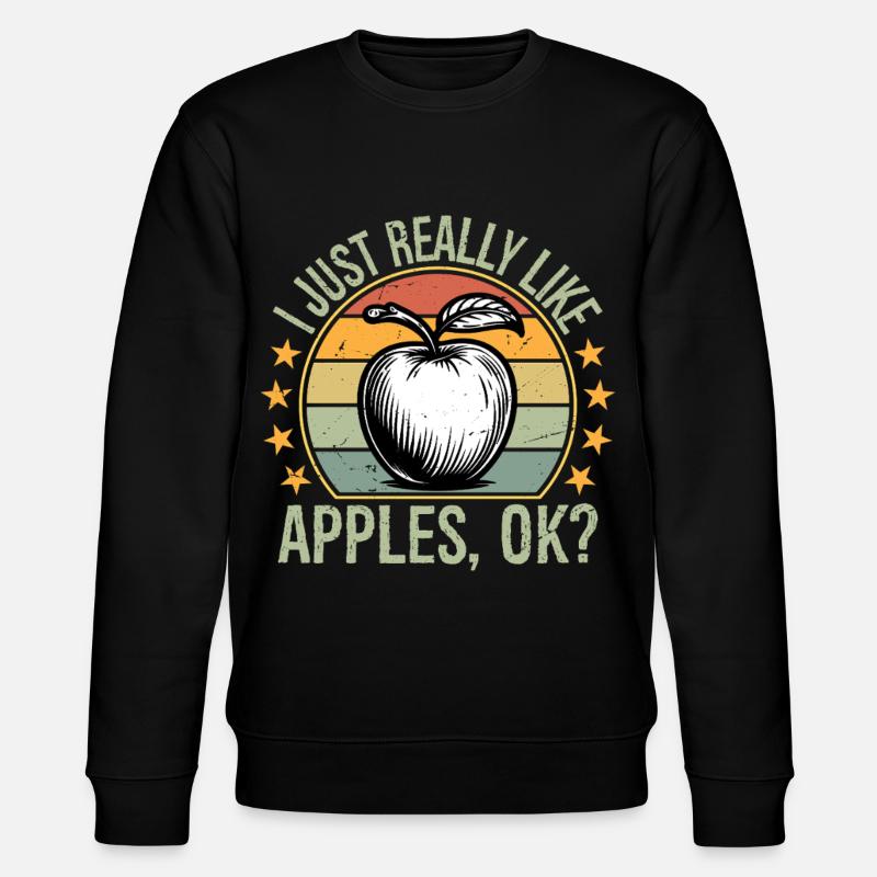 I just really like apples ok - Stanley/Stella Unisex Bio-Sweatshirt CHANGER - Schwarz