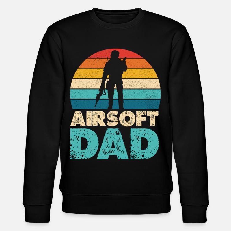 Airsoft Dad Retro Sunset Silhouette - Stanley/Stella Unisex Bio-Sweatshirt CHANGER  - Schwarz