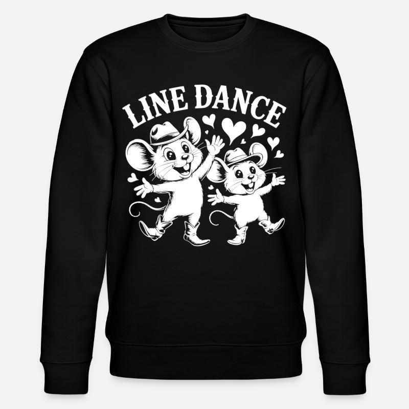 Line Dance Mäuse - Stanley/Stella Unisex Bio-Sweatshirt CHANGER  - Schwarz