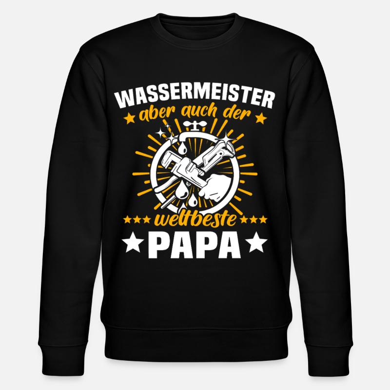Papa Maître de l’eau - Sweat bio CHANGER Stanley/Stella Unisexe - noir