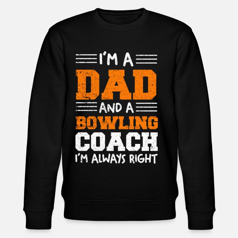 Ich bin Dad und Bowling-Coach - Stanley/Stella Unisex Bio-Sweatshirt CHANGER  - Schwarz
