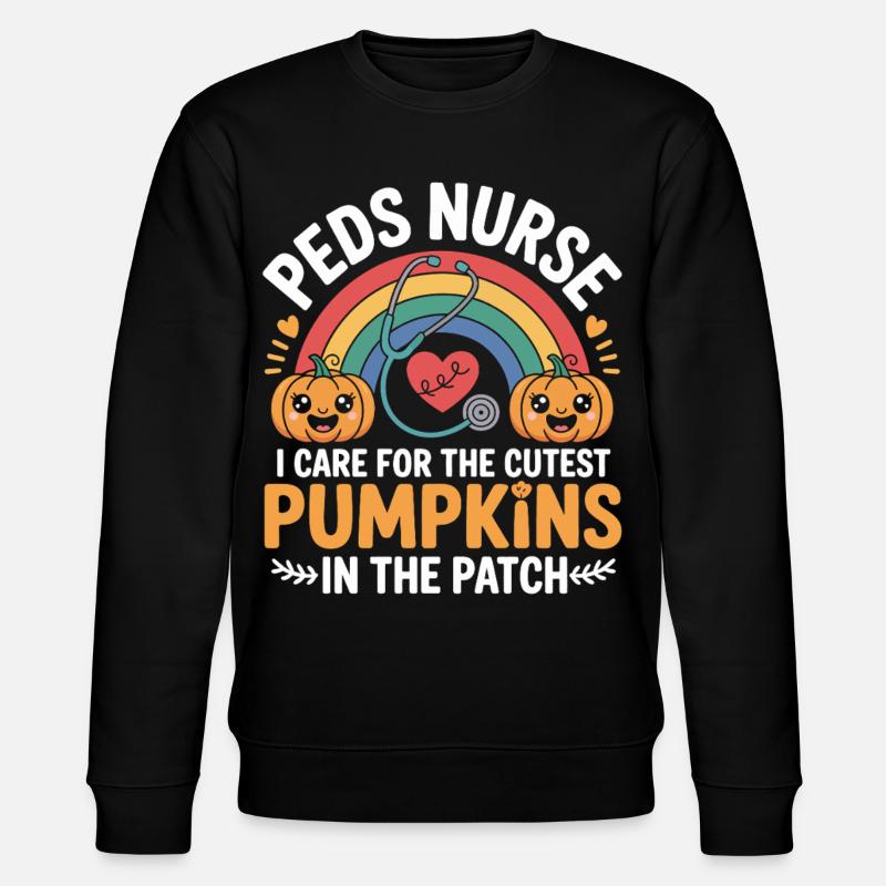 Kürbis-Pflegeheldin im Patch - Stanley/Stella Unisex Bio-Sweatshirt CHANGER  - Schwarz