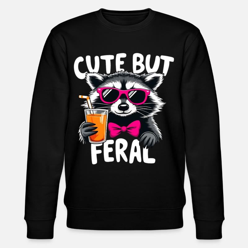 Süß aber Wild Waschbär - Stanley/Stella Unisex Bio-Sweatshirt CHANGER  - Schwarz