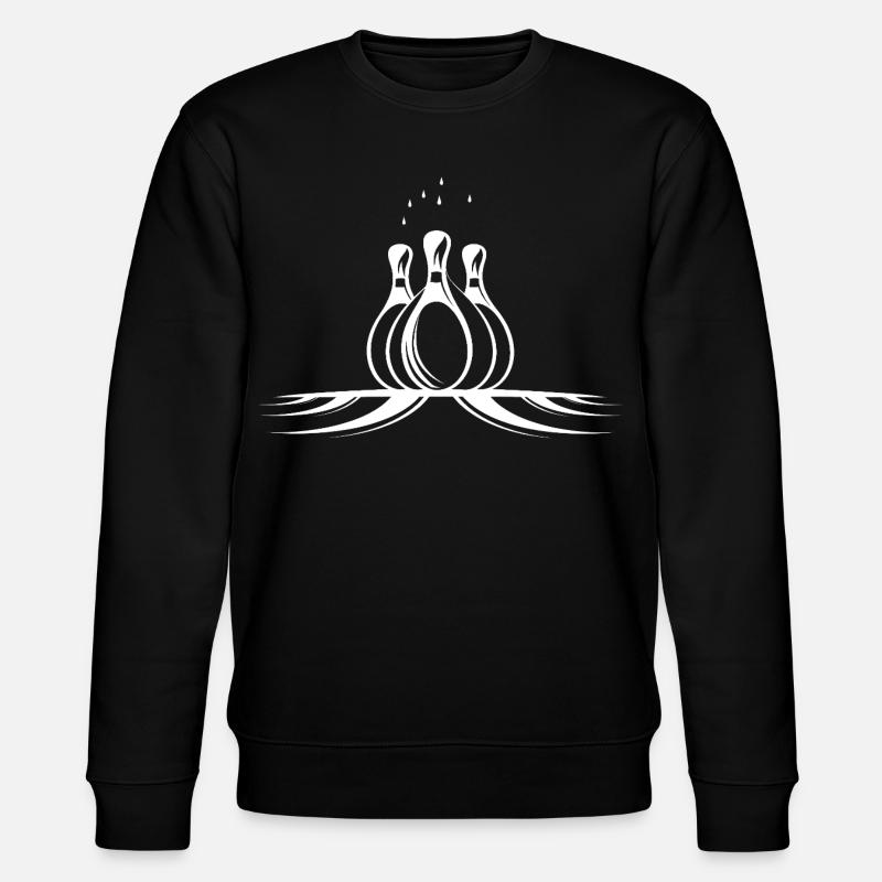 Bowling Pins Skizze - Stanley/Stella Unisex Bio-Sweatshirt CHANGER  - Schwarz