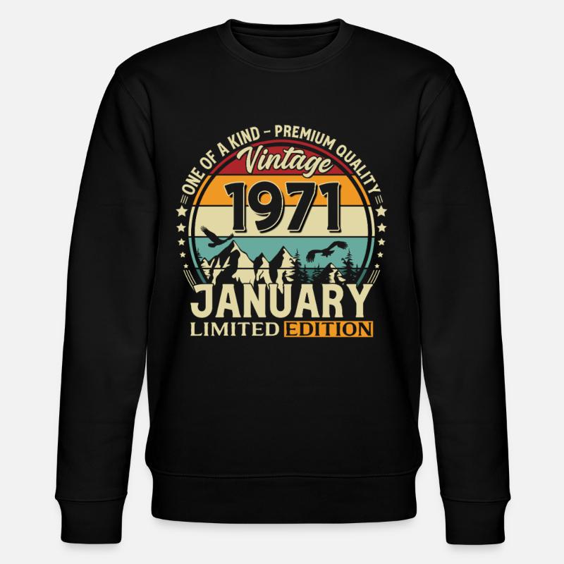 55e anniversaire millésime janvier 1971 - Sweat bio CHANGER Stanley/Stella Unisexe - noir